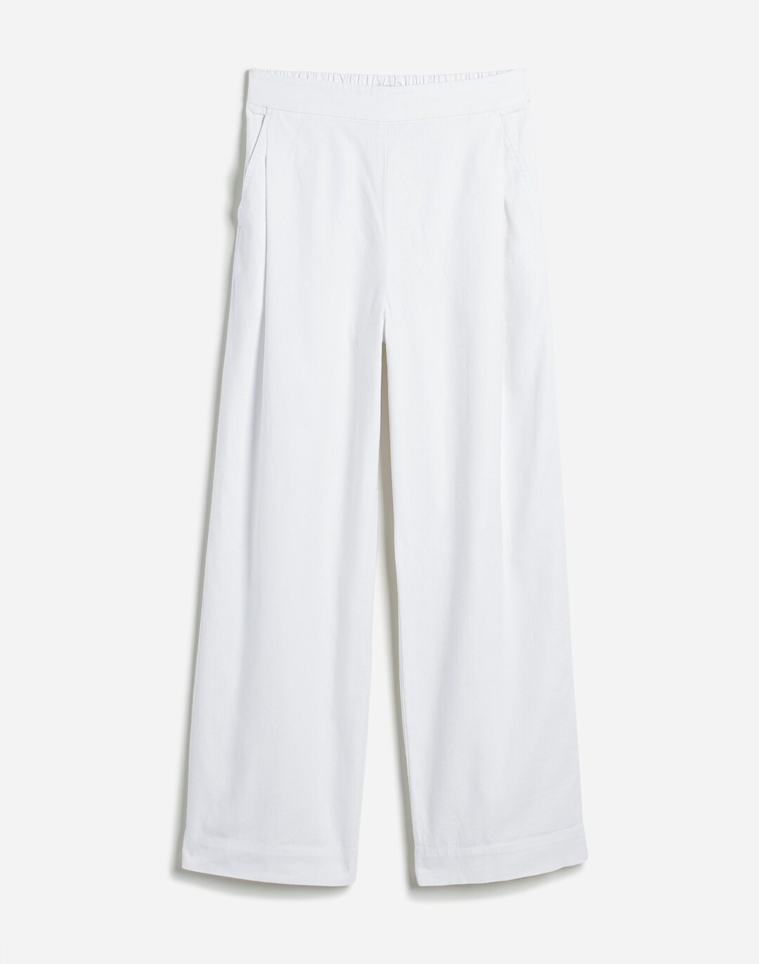 Pull-On Straight Crop Pants in Cotton-Linen Blend | Madewell