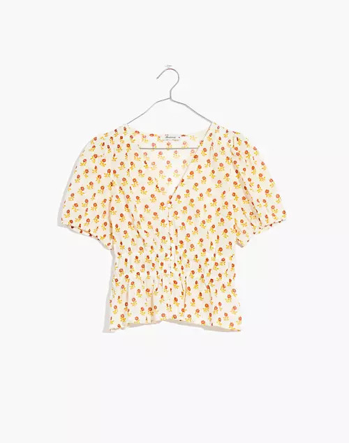 Plus Sophia Short-Sleeve Top in Wild Calendula Block-Print | Madewell