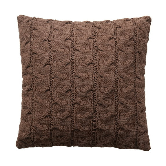 My Texas House 20" x 20" Monte Brown Cable Knit Decorative Pillow | Walmart (US)