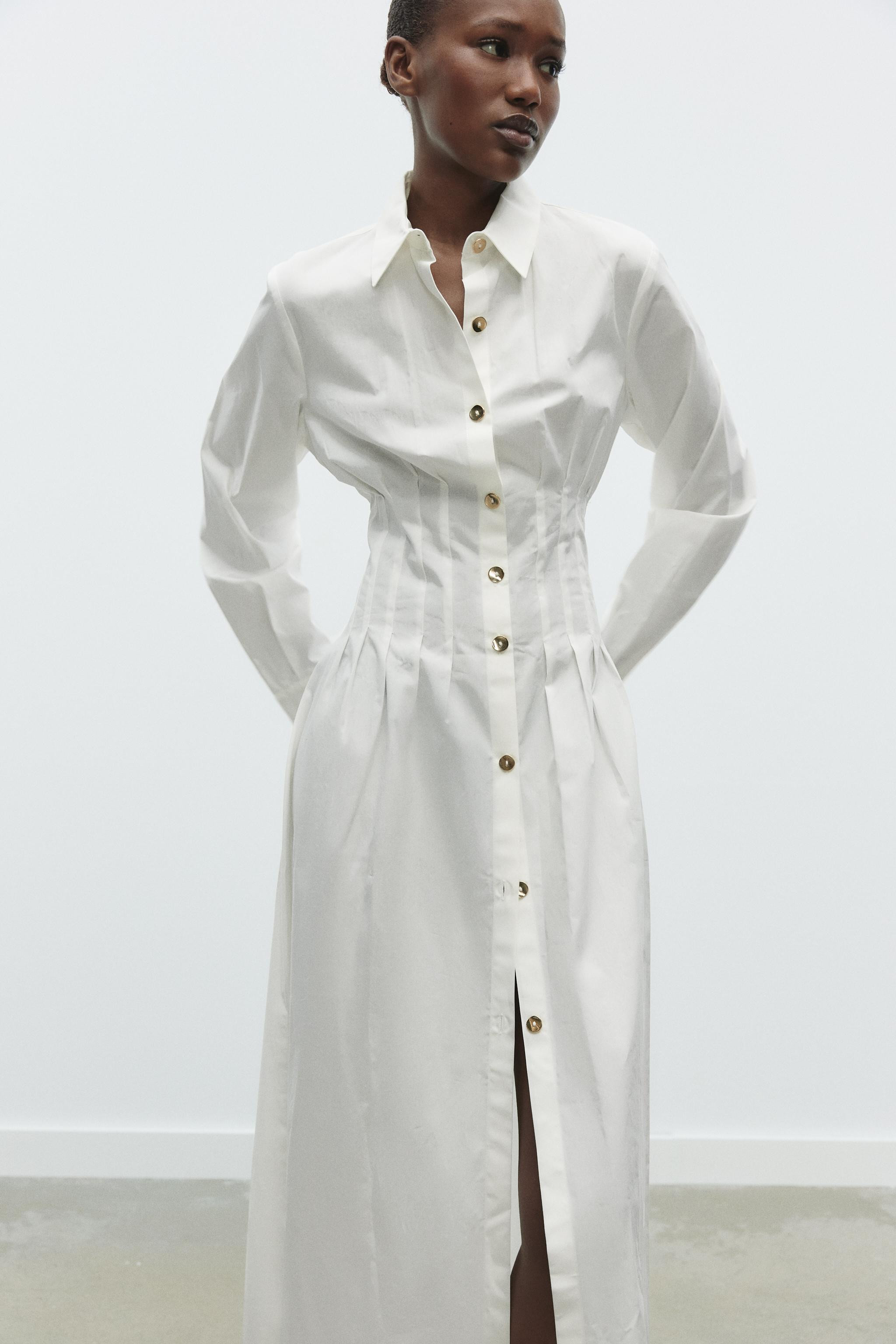 FITTED WAIST POPLIN DRESS | Zara US