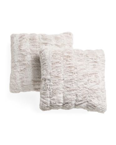 Set Of 2 20x20 Faux Fur Pillows | TJ Maxx