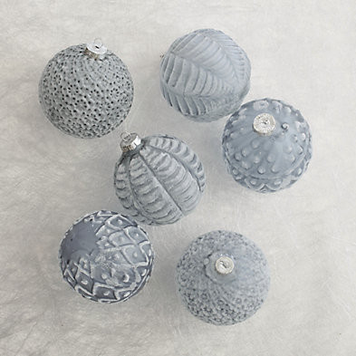 Frosted French Blue Ornament Collection with Hand-Painted Chinoiserie Design & Glitter Accents | Frontgate