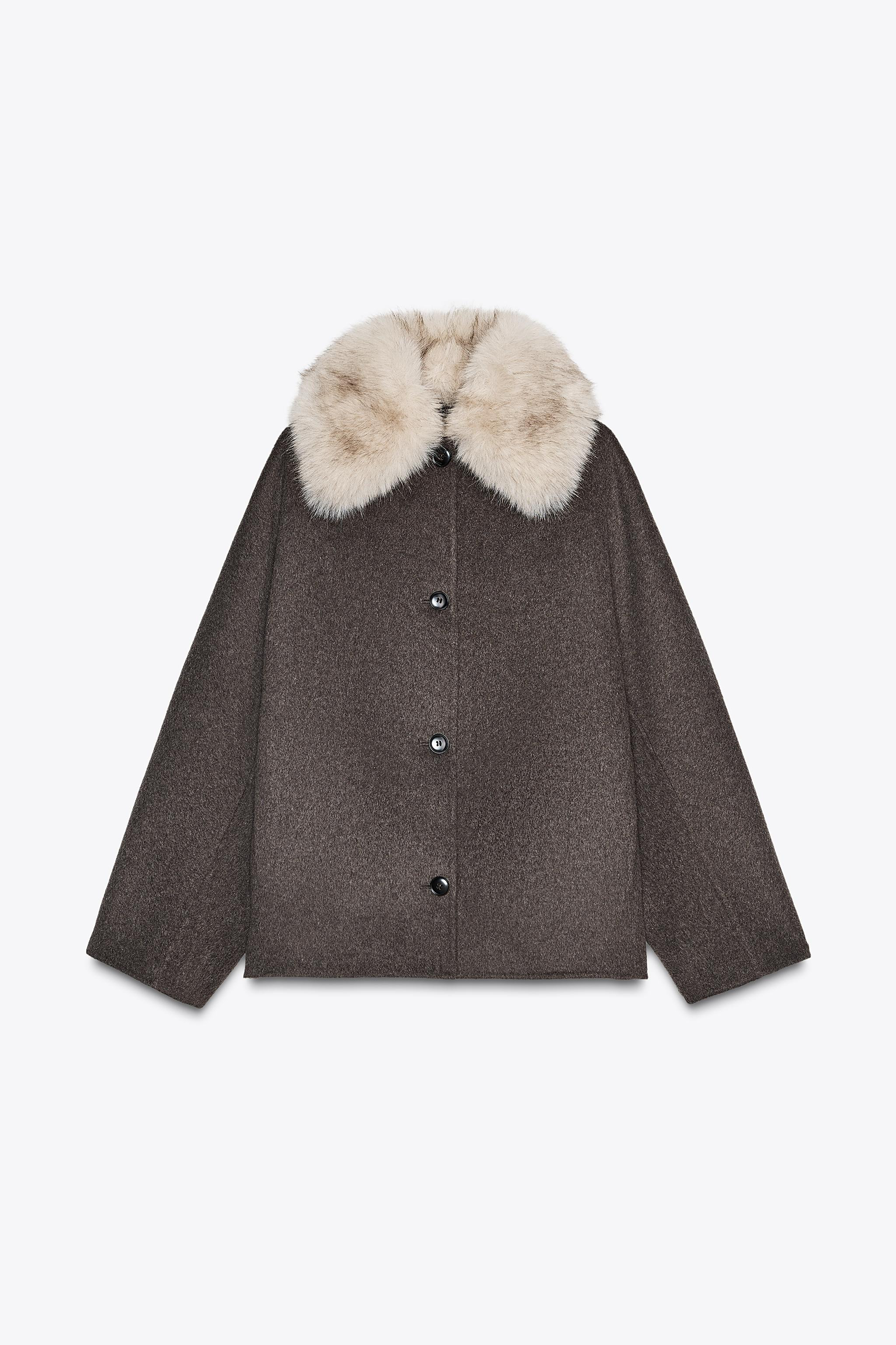 COAT WITH FAUX FUR COLLAR ZW COLLECTION | Zara IT