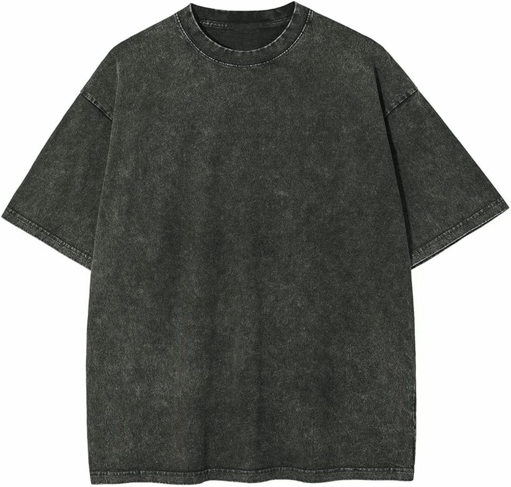 Aelfric Eden Mens Cotton Wash Solid T-Shirts Oversized Unisex Short Sleeve Streetwear Rap Hip Hop... | Amazon (US)