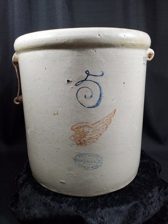 Vintage #5 Red Wing Crock with Handles - Medium Wing - Circa 1906 - 1930 | Etsy (US)