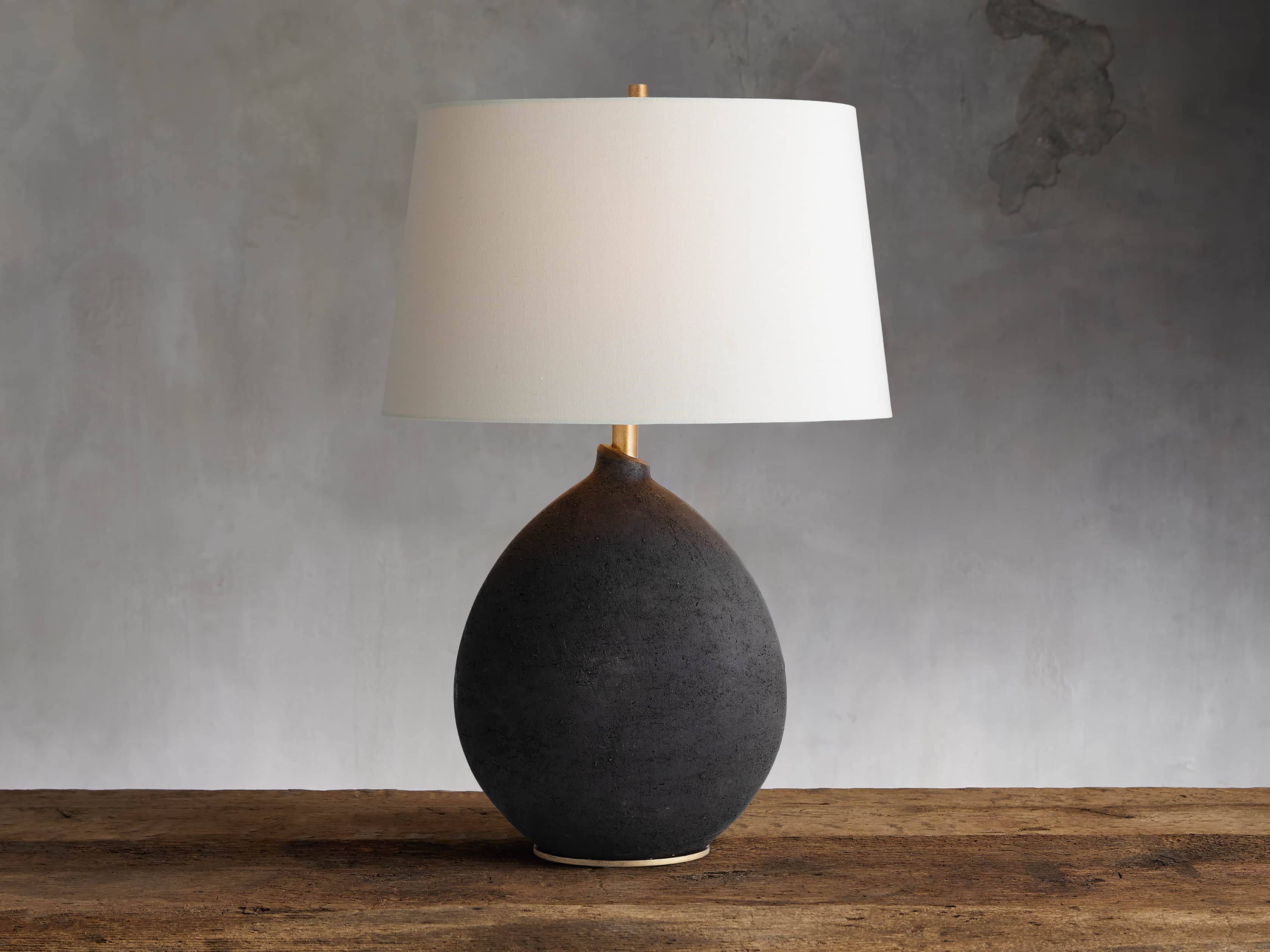 Khan Table Lamp in Black | Arhaus