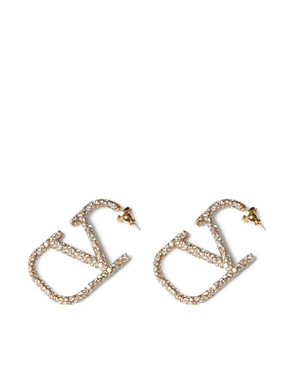 Valentino Garavani VLogo Signature crystal-embellished earrings - Gold | Farfetch Global