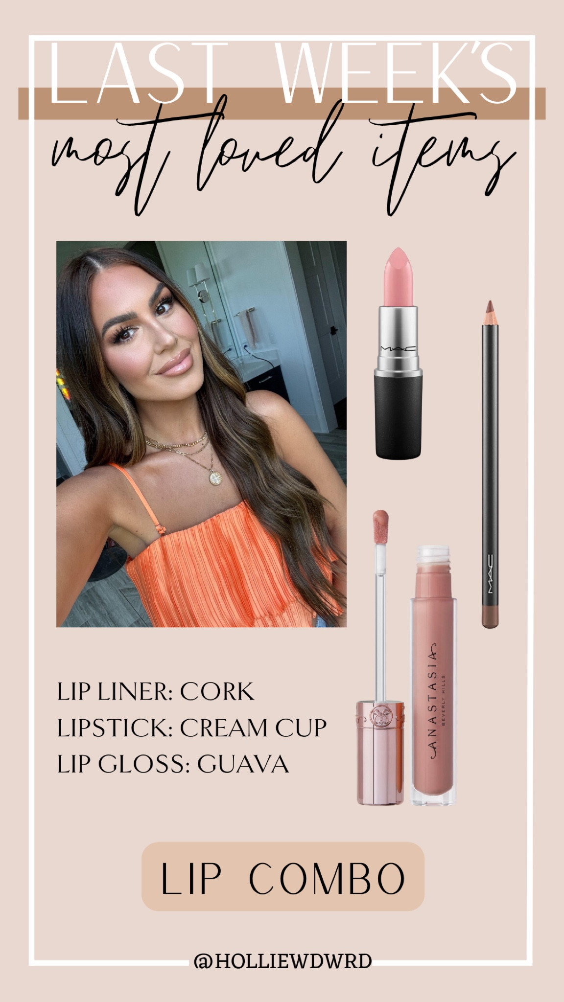 Lip combo! 

Lip liner: cork
Lipstick: cream cup
Lip gloss: guava 

#LTKBeauty