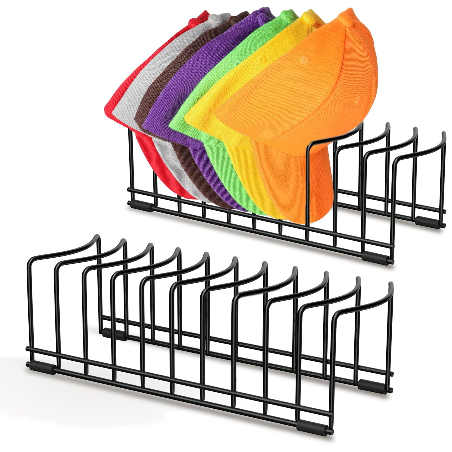 2 Pack Hat Stand for Baseball Caps, Ginyoyo No Install Hat Organizer for 20 Baseball Caps, Tablet... | Amazon (US)