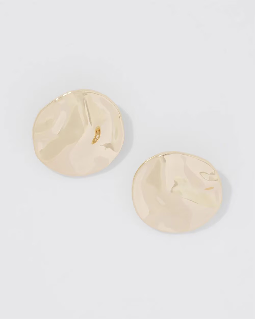 Gold Hammered Disc Stud Earrings | White House Black Market