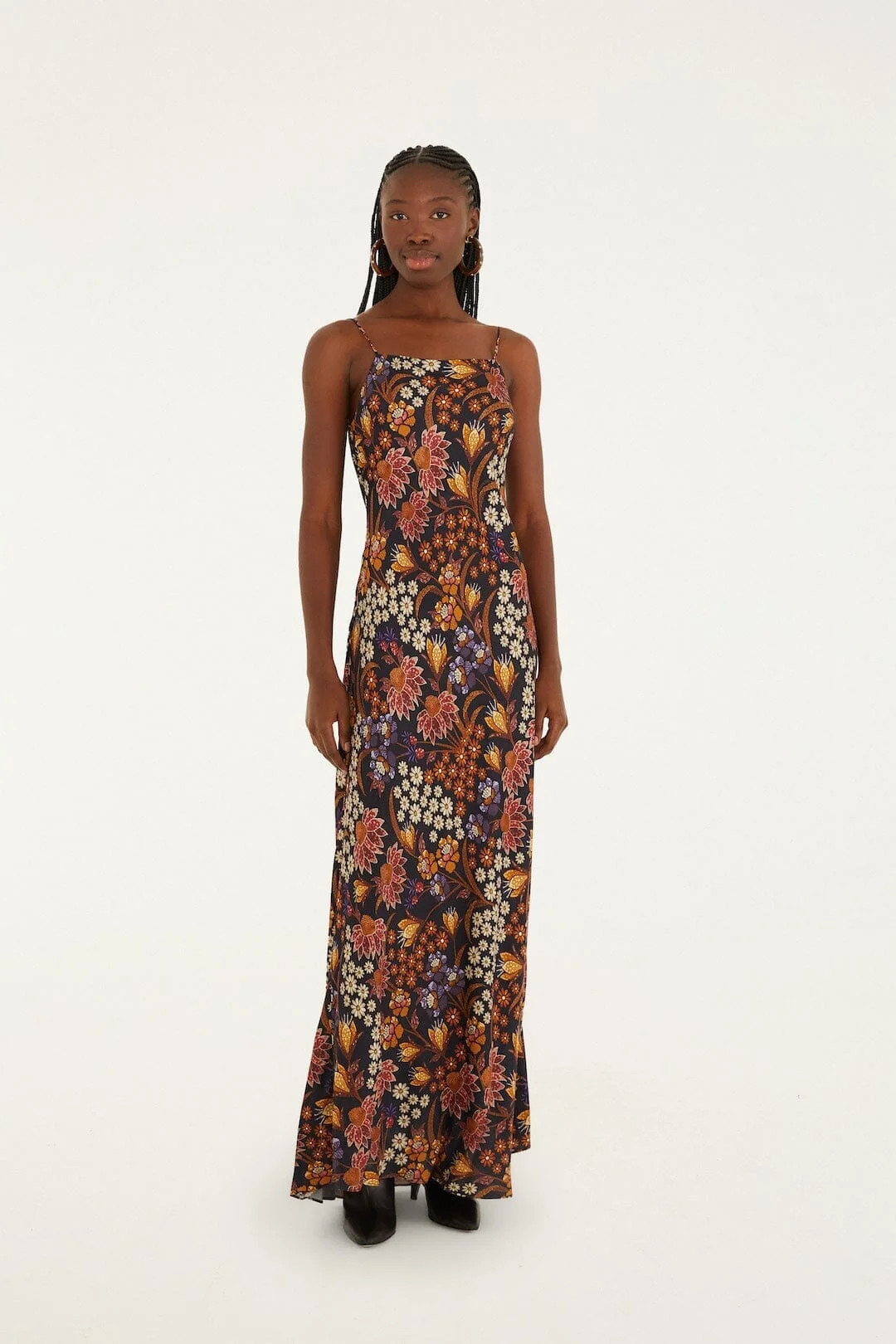 Black Lili Slip Maxi Dress, LILI BLACK / L | FarmRio (US)