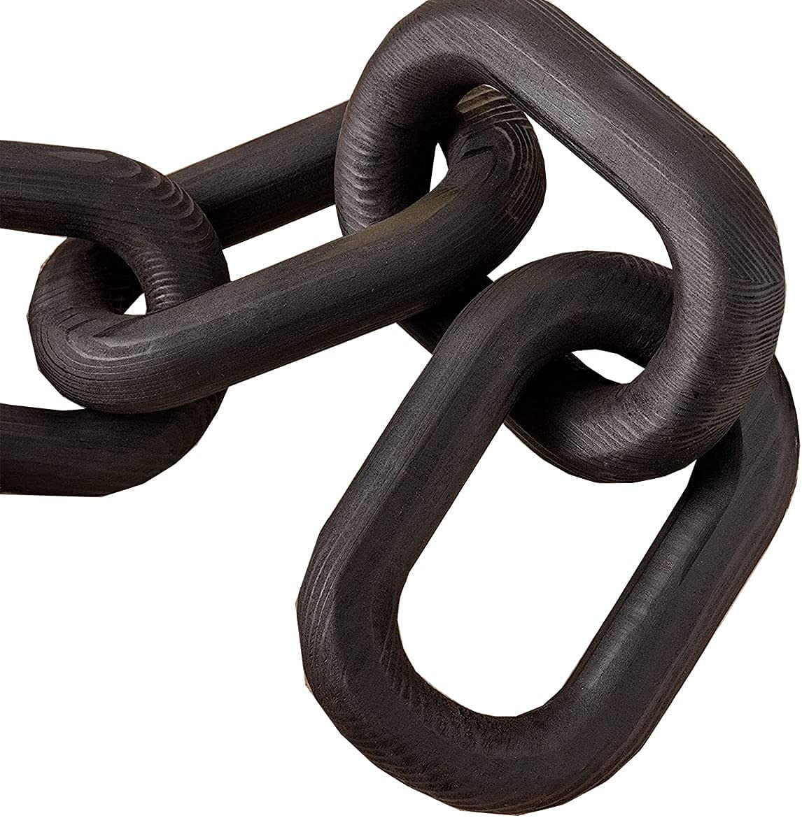 Hanlin Wood Chain Link Decor - Hand Carved Boho Decorative Wood Chain, Farmhouse Decor, Sustainable Pine, Coffee Table Decor, Shelf Decor, for Home Living Room (Black) | Amazon (US)