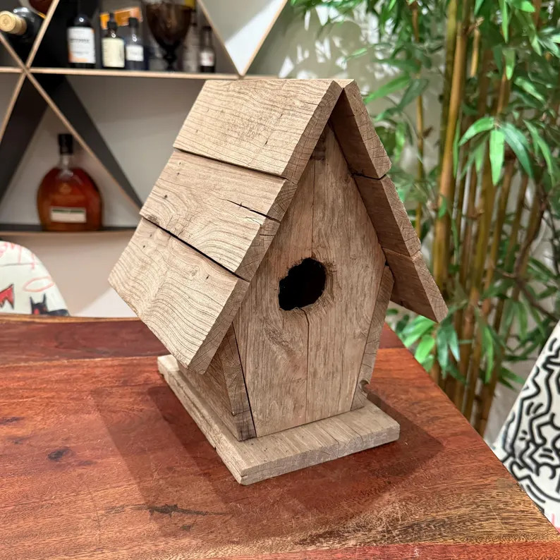 Vintage Rustic Hand Made Weathered Cedar Birdhouse Cottage - Country Farmhouse Home Decor Outdoor... | Etsy (US)