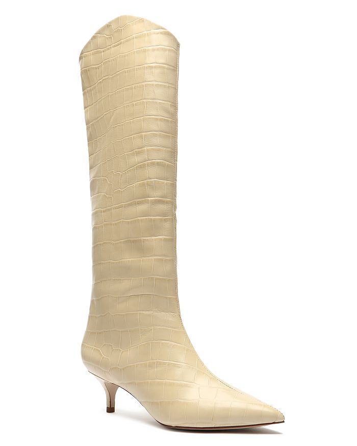 Women's Maryana Lo Crocodile-Embossed Leather Boots | Bloomingdale's (US)