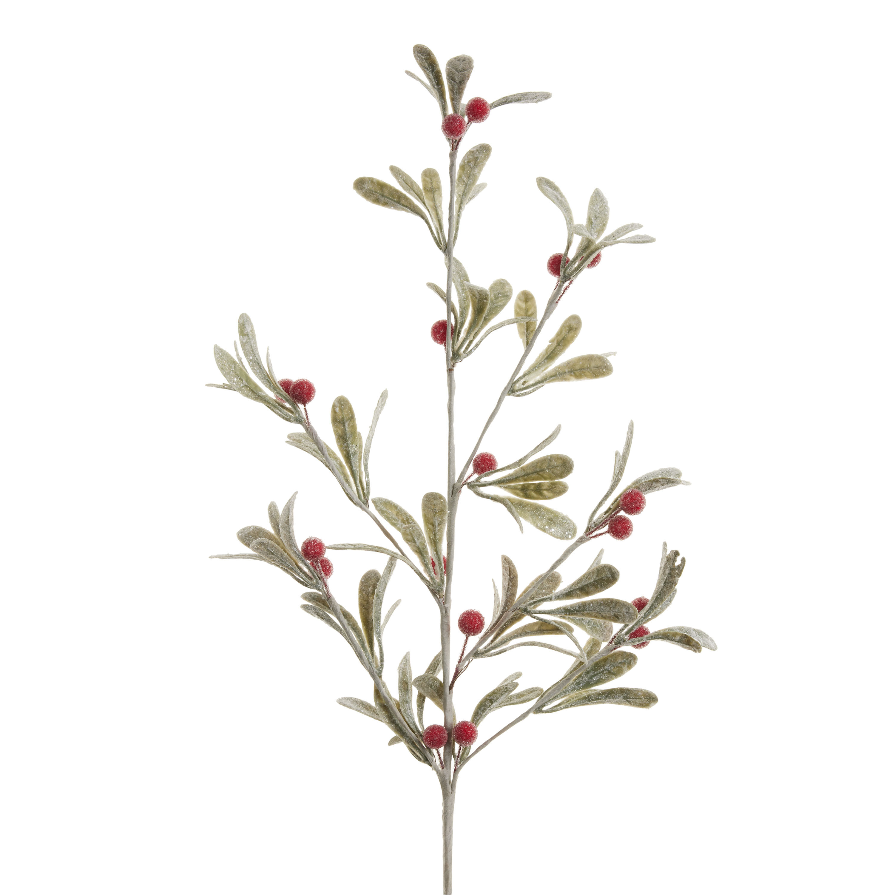 Faux Frosted Mistletoe with Berries Stem | World Market