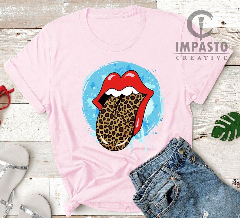 Leopard Print Tongue T Shirt, Fashion T-shirt, Cool Shirt, Graphic Tee, Cute T Shirt, Art, Trendi... | Etsy (US)