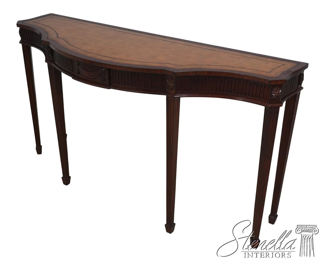 63857EC: MAITLAND SMITH Adam Style Leather Top Mahogany Console Table - Etsy | Etsy (US)