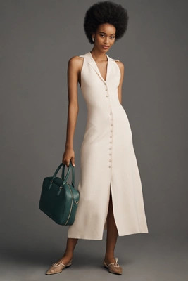 Endless Rose Sleeveless Halter Button-Front Midi Dress | Anthropologie (US)