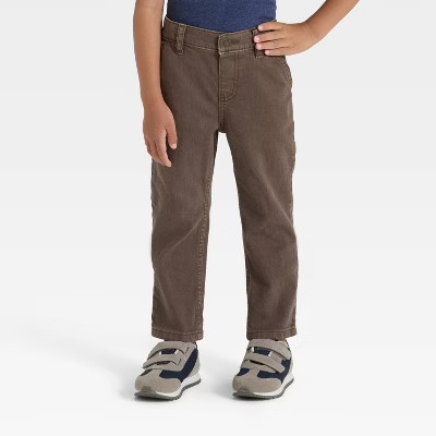 Toddler Boys' Carpenter Denim Pants - Cat & Jack™ Brown 18M | Target