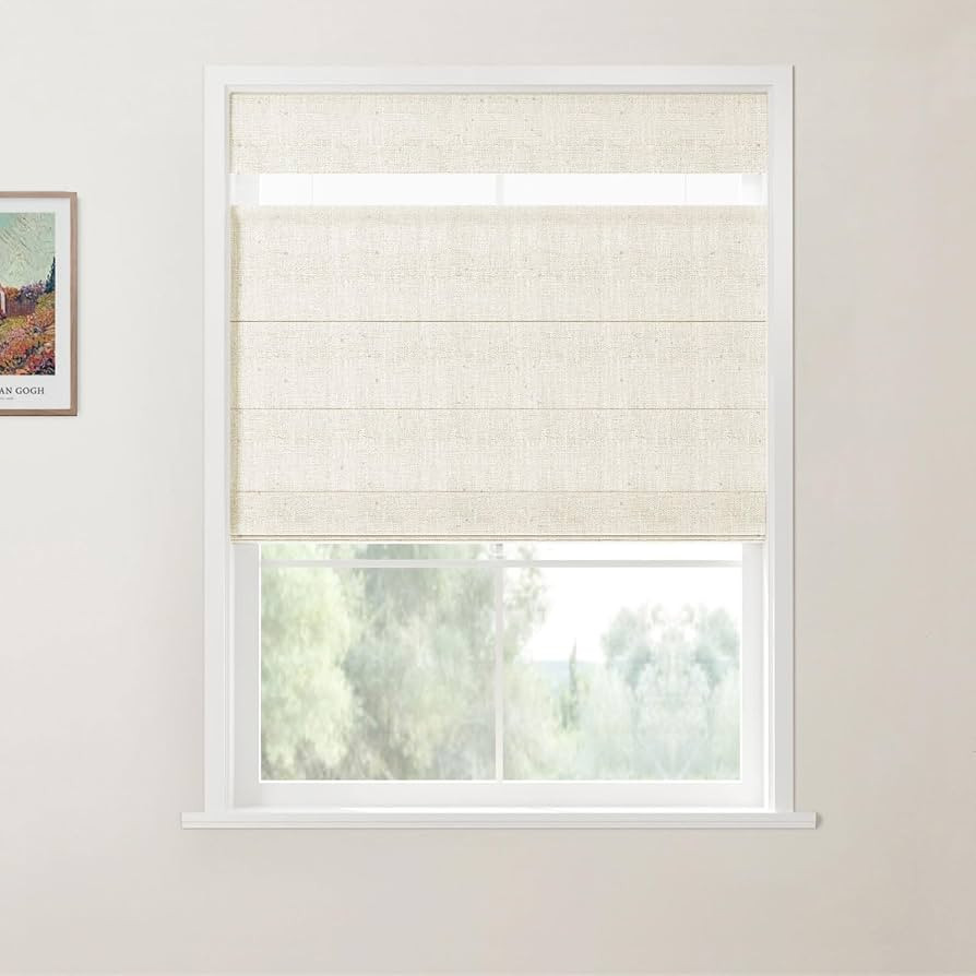 TWOPAGES Cordless Roman Shades Linen Blend Top Down Botton Up Roman Blinds for Windows, Custom Ma... | Amazon (US)