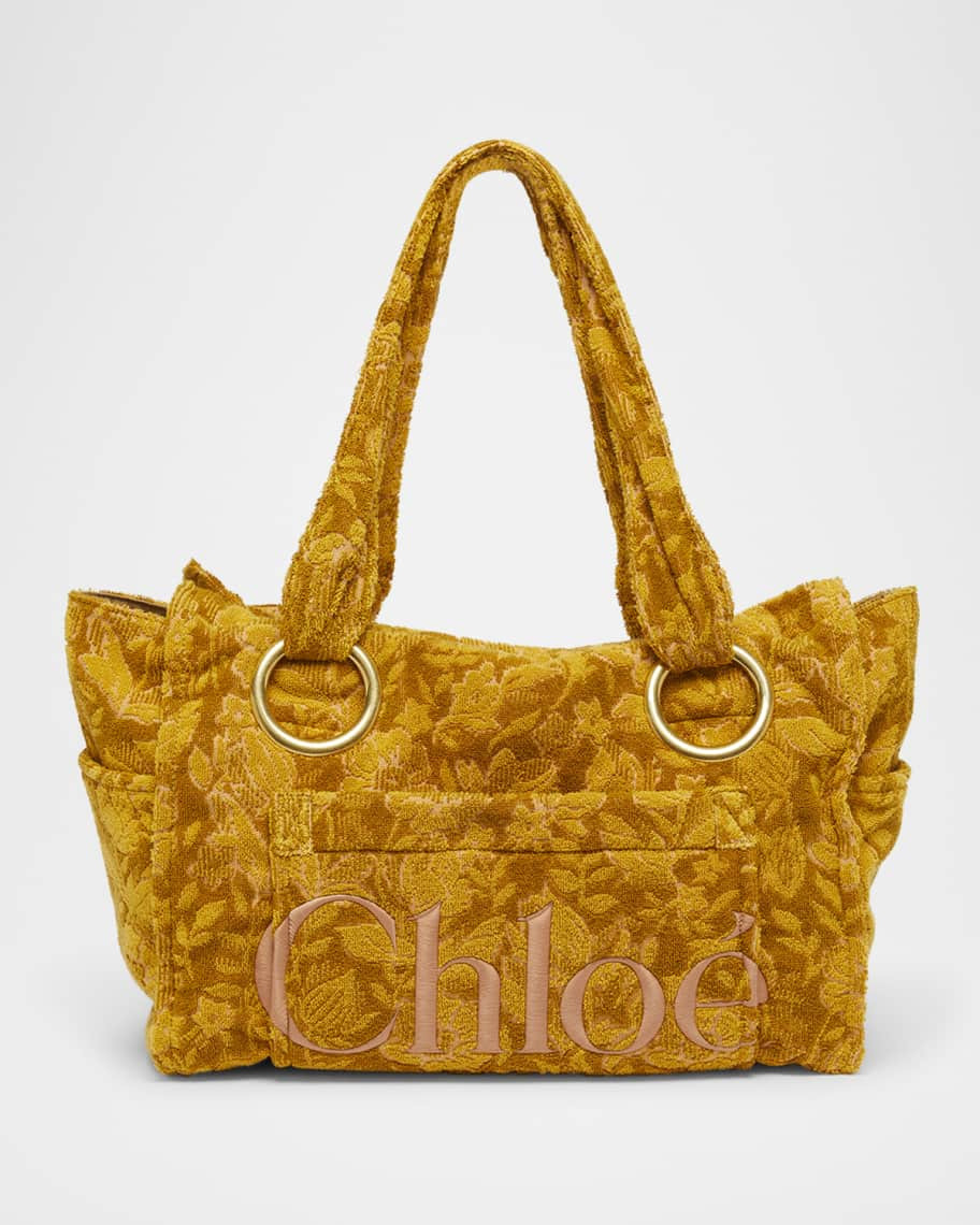 Chloe Plage Tote Bag in Jacquard Terry Cloth | Neiman Marcus