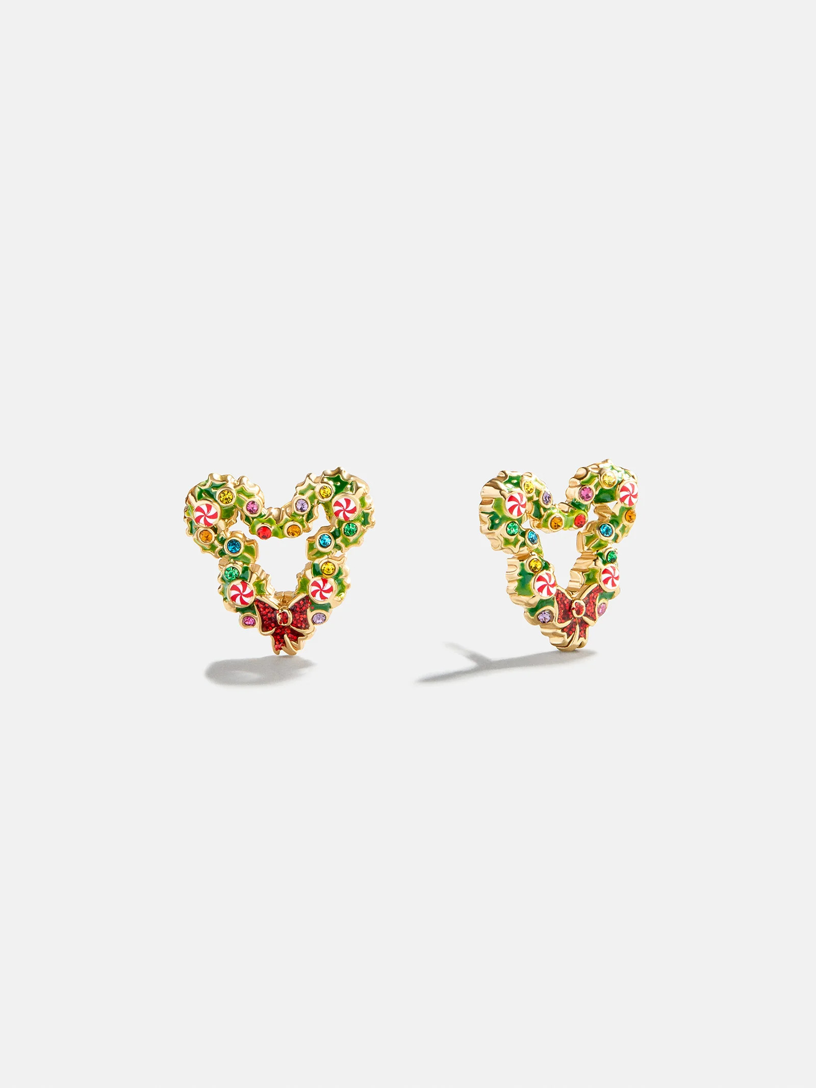 Disney Mickey Mouse Wreath Earrings - Holiday Wreath | BaubleBar