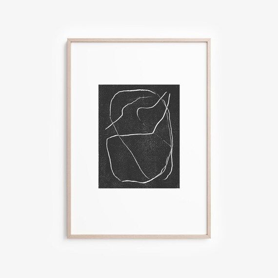 Abstract Scribble Line Art Drawing Minimal Nordic Printable | Etsy | Etsy (US)