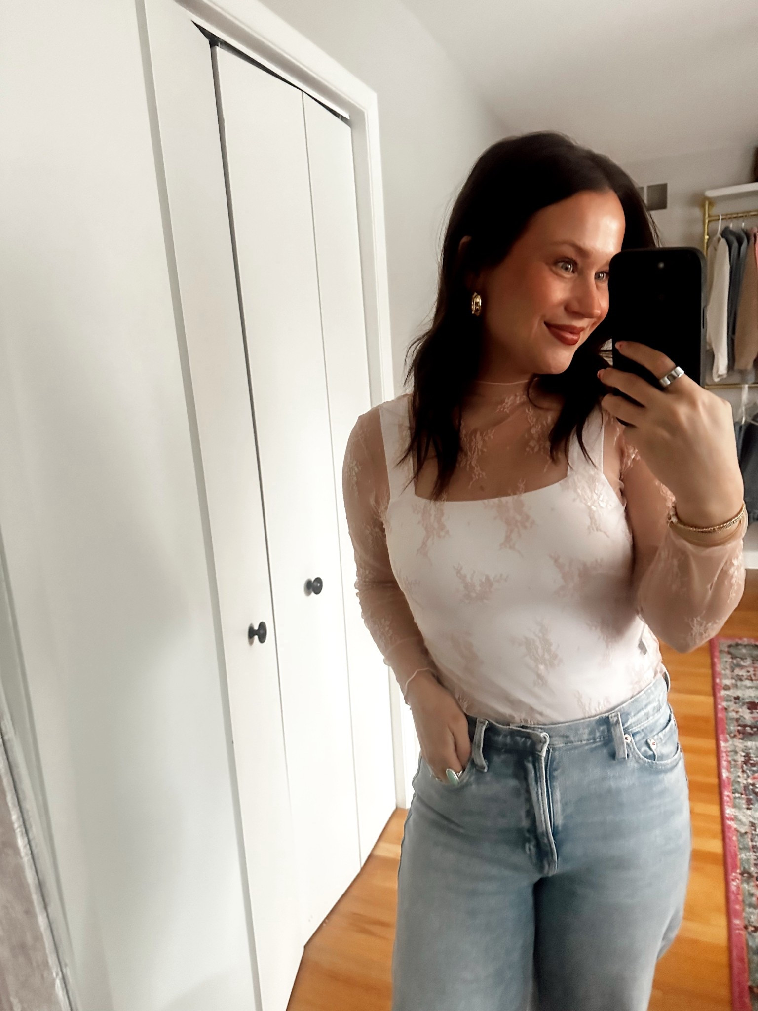 This lace top is so cute and under $10! #momoutfit #amazonfashion 

#LTKSaleAlert #LTKmomlife #LTKValentine