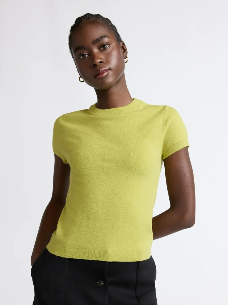 Scoop Women's and Women’s Plus Sweater Tee with Short Sleeves, Lightweight, Sizes XS-4X | Walmart (US)