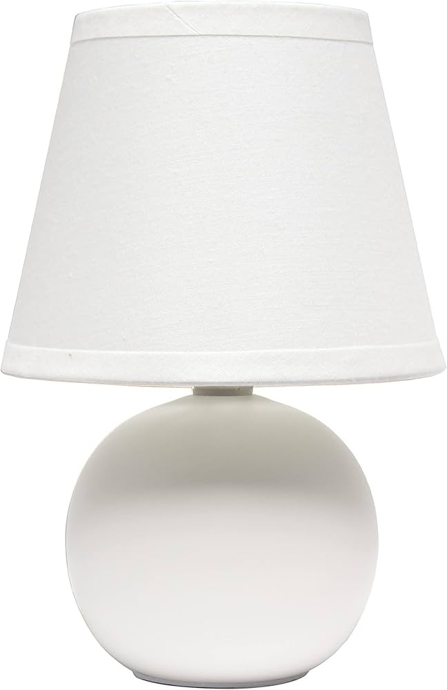 Simple Designs LT2008-OFF Mini Ceramic Globe Table Lamp, Off White | Amazon (US)