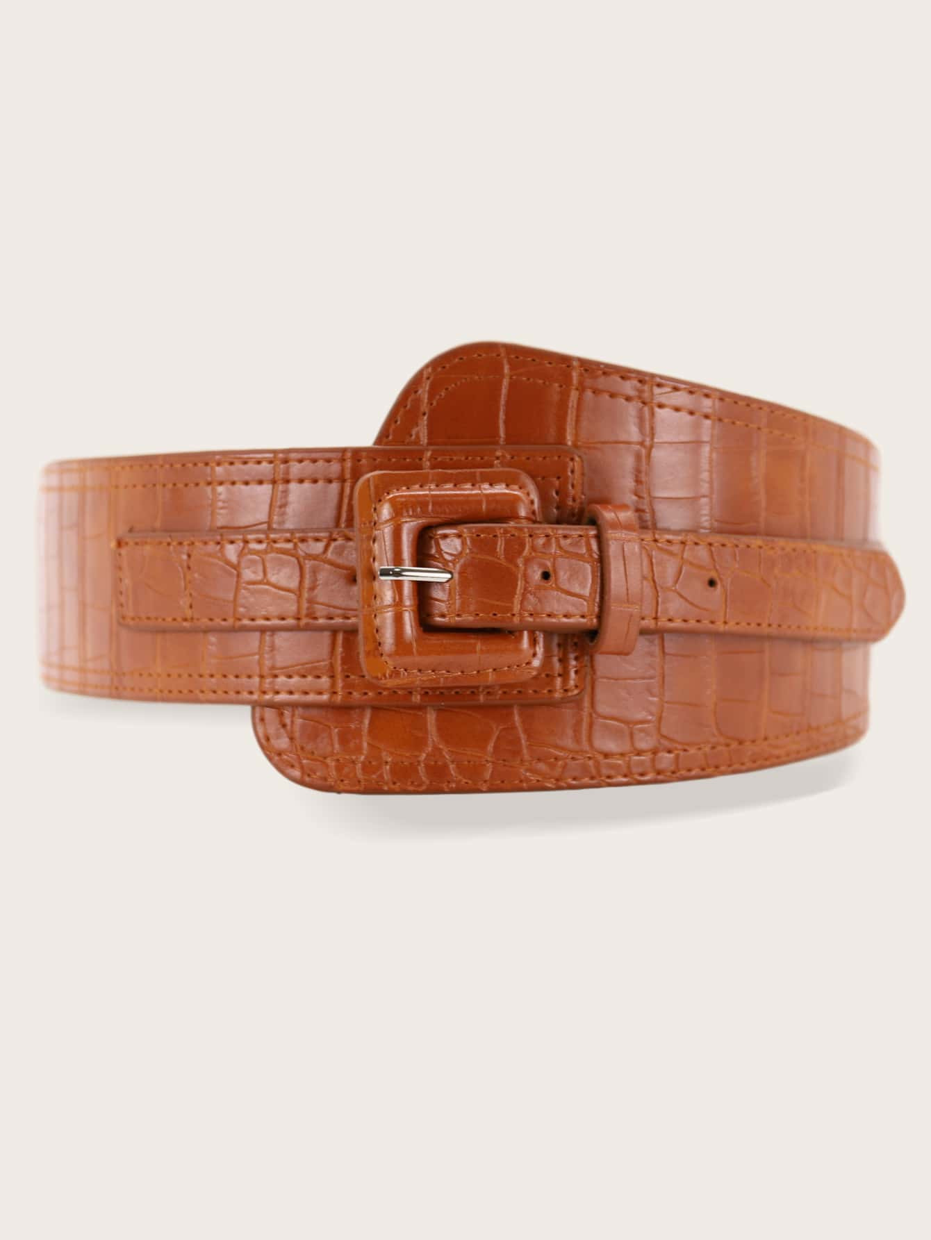 Croc Pattern Wide Belt | SHEIN