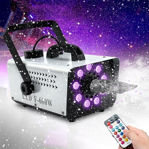TCFUNDY Snow Machine with 9 LED Lights, 600W Snow Making Machine with 12 Color Lights Effect Snow... | Amazon (US)