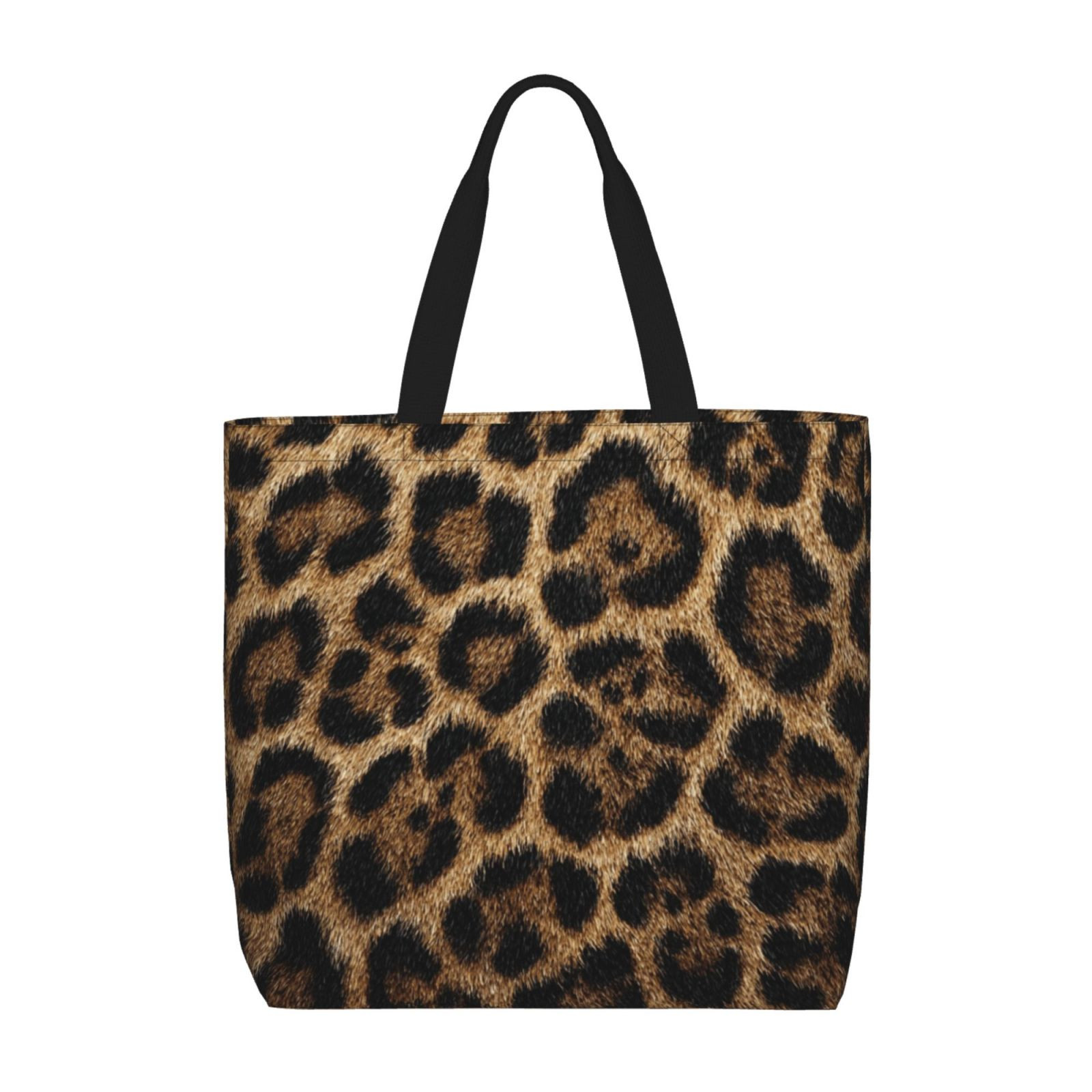 Water-Resistant Polyester Tote Bag - Lightweight Everyday Carryall with Zip Top (Leopard Print Ch... | Walmart (US)
