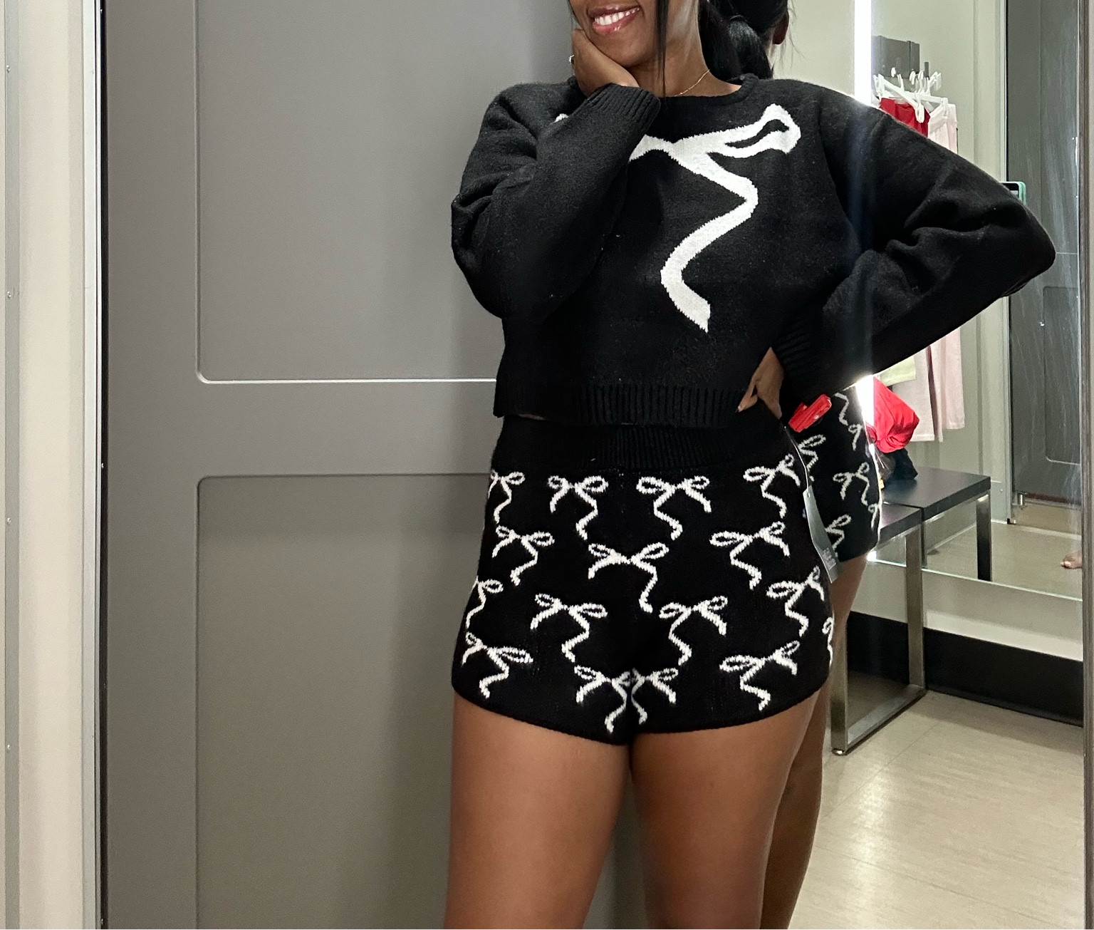 Bow crew neck sweater and matching shorts

#LTKSaleAlert #LTKStyleTip #LTKCyberWeek