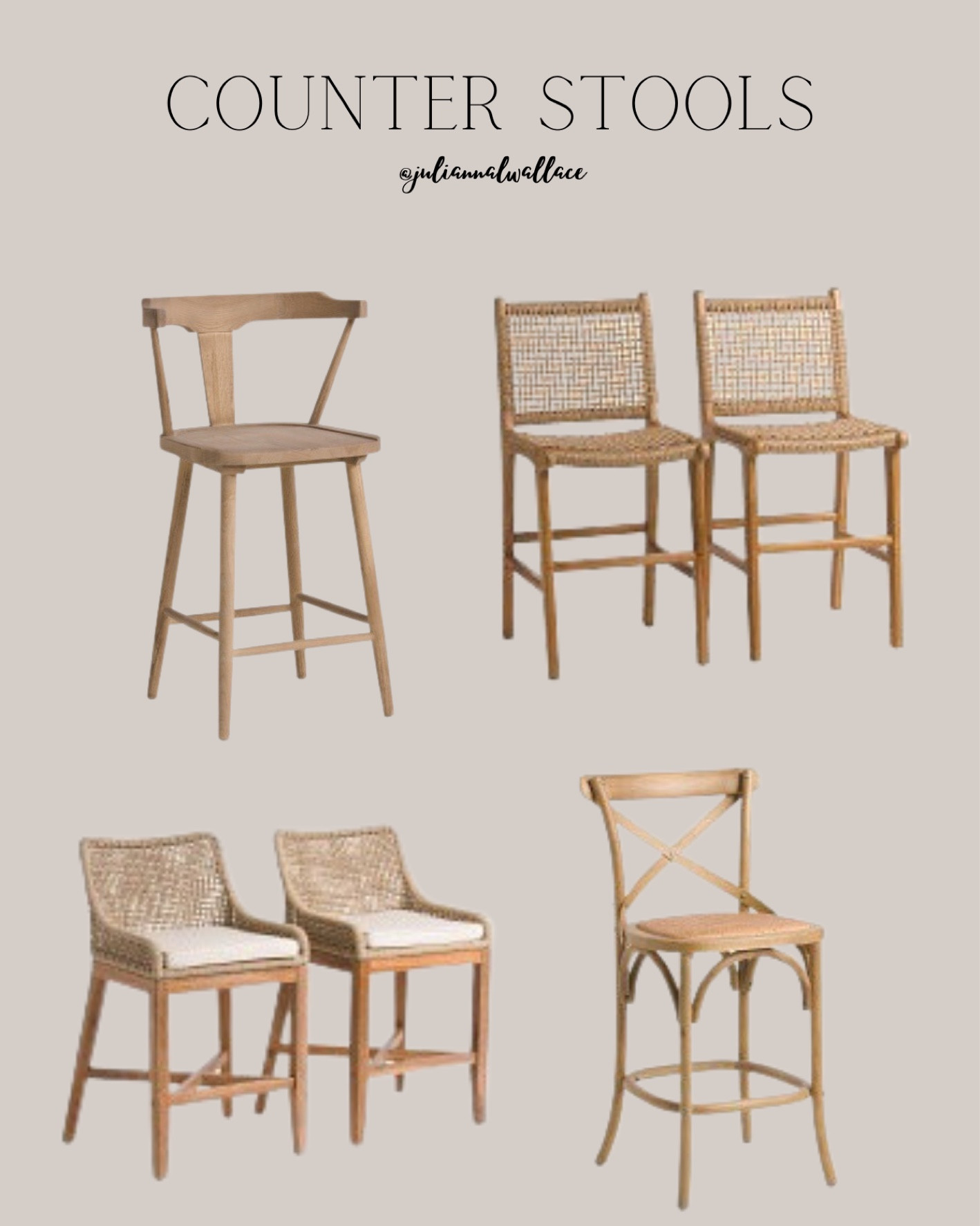 Counter stools 
Bar stools
Kitchen stools
Home furniture 
Rattan chairs 

#LTKU #LTKSeasonal #LTKhome