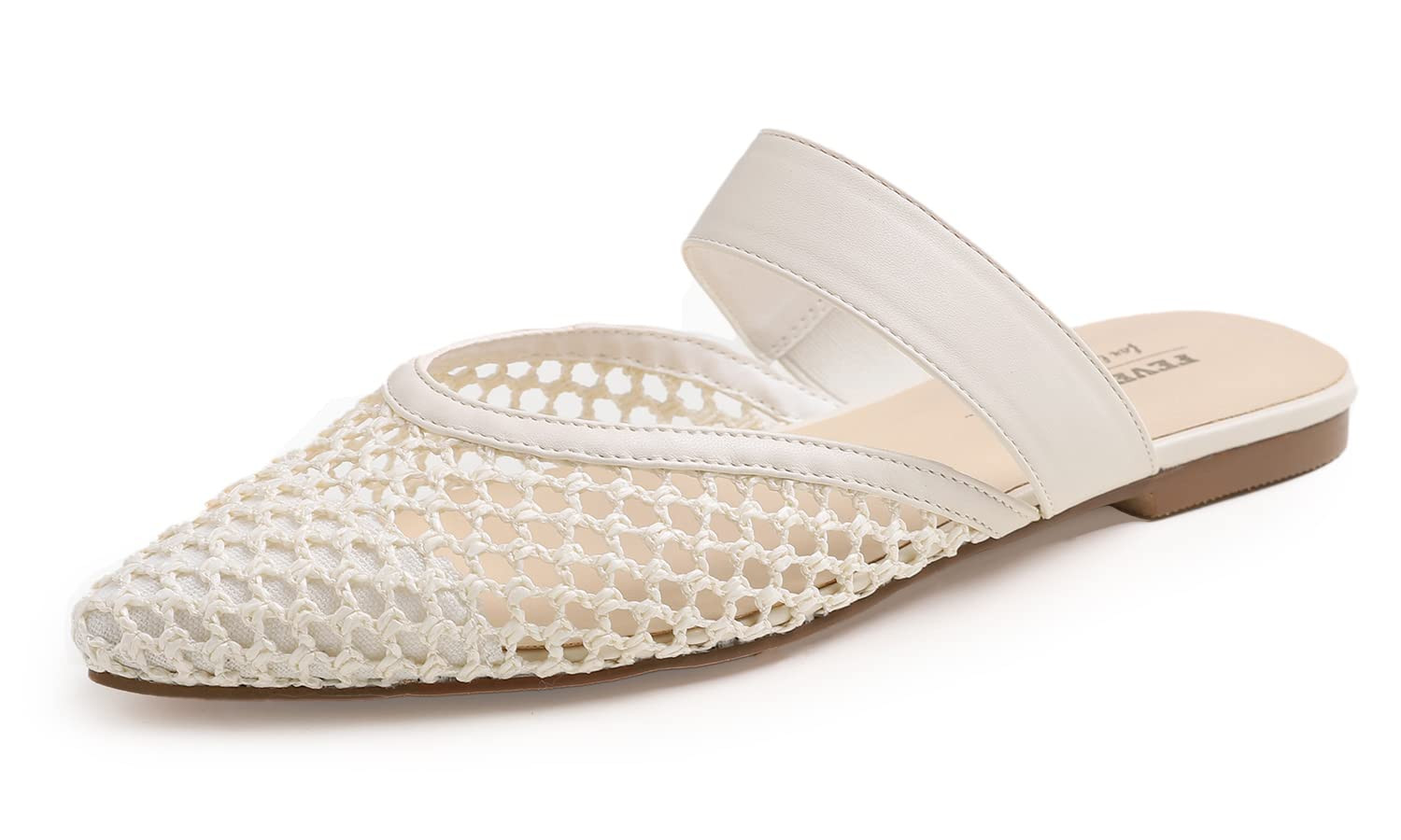 FEVERSOLE Pointed Toe Casual Slingback Flat Mules Women's Fashion Buckle Strap Slide Summer Slipp... | Amazon (US)