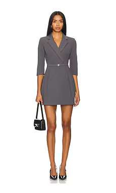 Amanda Uprichard Parsons Blazer Dress in Slate from Revolve.com | Revolve Clothing (Global)
