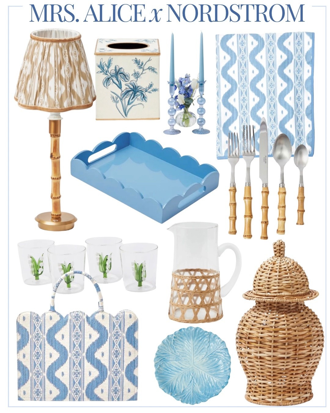 NEW Mrs. Alice x Nordstrom 

Preppy home traditional home grandmillennial home decor 

#LTKHome