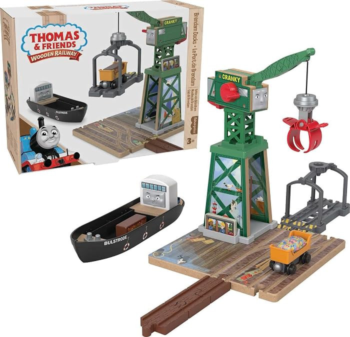 Thomas & Friends Wooden Railway, Brendam Docks wood playset for kids 3 years and up | Amazon (US)