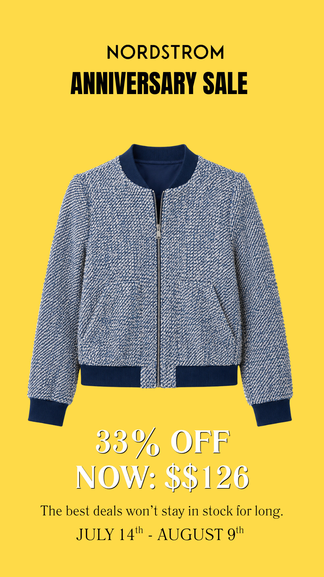 This tweed bomber jacket is a polished layer you'll wear on repeat. The classic blue-and-white texture gives it a timeless feel, while the relaxed bomber silhouette keeps it modern and easy to style with denim, trousers, or dresses.

👩‍💻 LTK PRO TIPS
❤️ Heart = Support my posts ;-)
🔖 Save = Get sale & restock alerts for the things you love!
📋 Lists = Keep favorites organized (List ideas: Christmas, Birthdays, and Vacations!)
📲 Share = Send lists and products to a friend (or your daughters like me).
💬 Comment = Ask me anything, and I'll answer. ;-) 

 #LTKootd #LTKOver40 #LTKSaleAlert