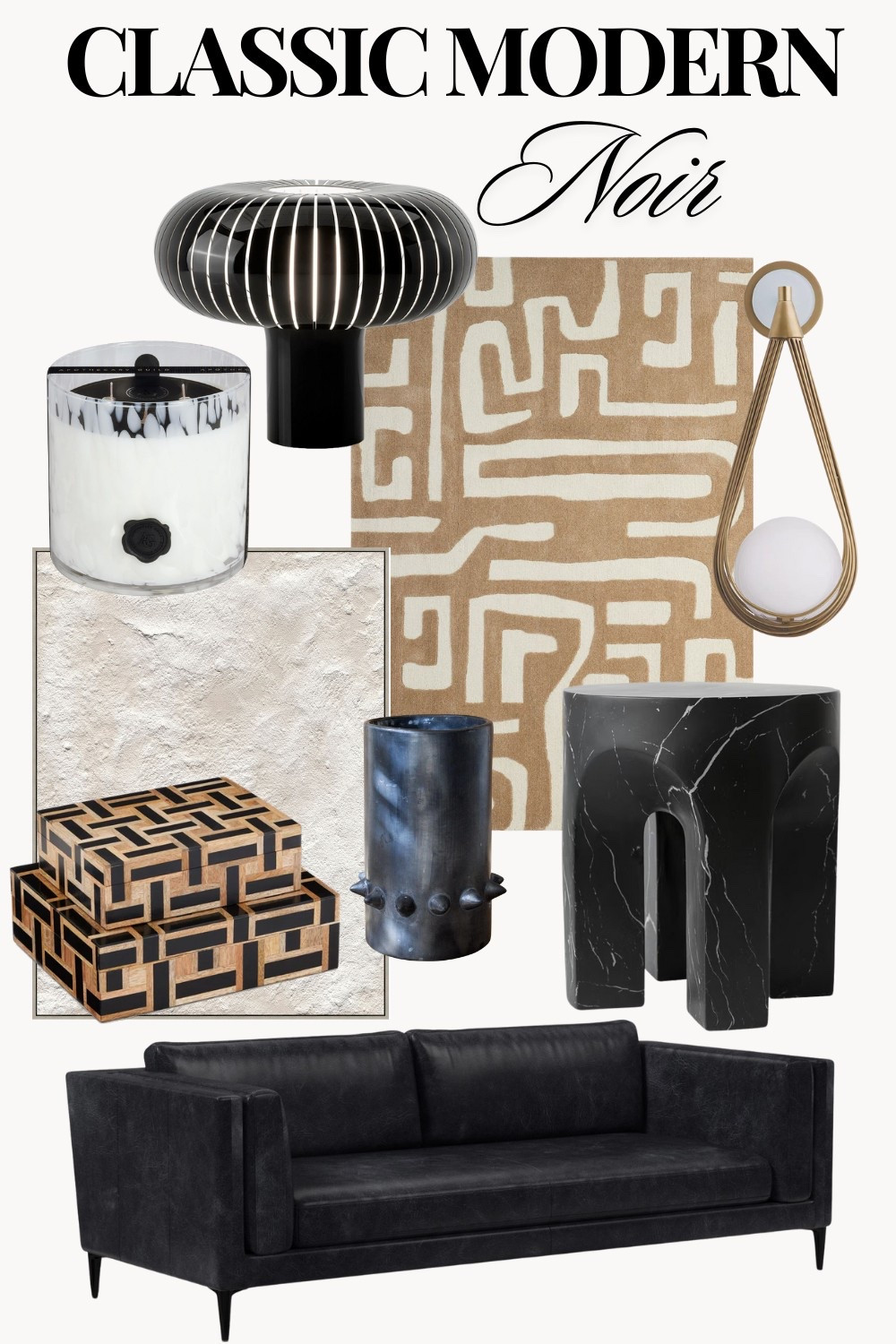 Say hello to your new obsession: Classic Modern Noir 🖤 Think sculptural silhouettes, black marble, edgy textures, and a perfect mix of warm neutrals to keep things elevated and grounded. It's modern luxury with a daring twist. If you're craving interiors that are as chic and confident as your wardrobe, this one’s for you. 

#LTKStyleTip #LTKSummerEdit #LTKHome