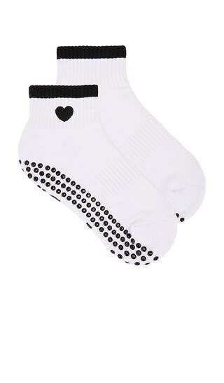 Black Heart Sock in White | Revolve Clothing (Global)