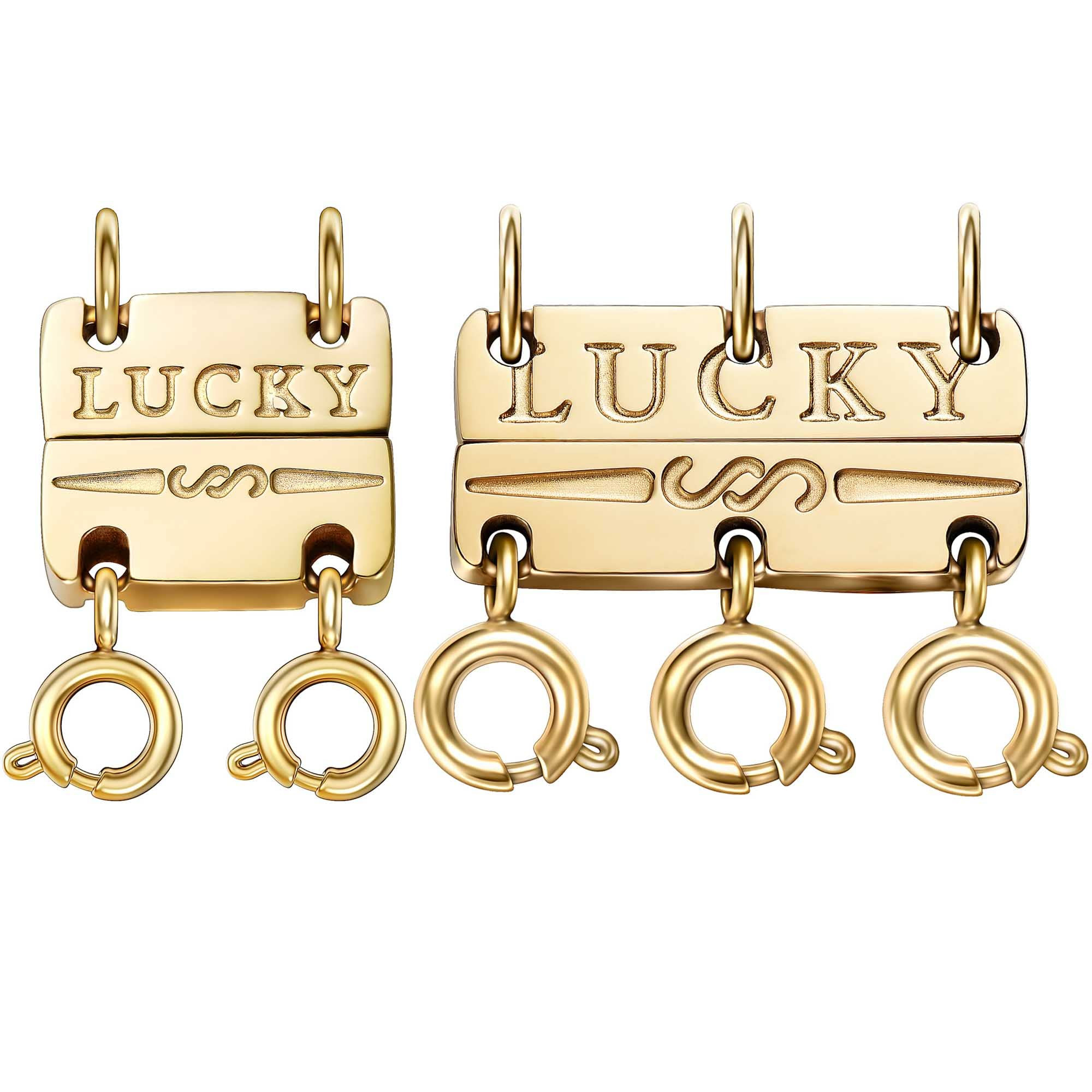 Dailyacc Lucky Necklace Layering Clasp 18K Gold and Silver Strong Multiple Necklace Clasps For La... | Amazon (US)