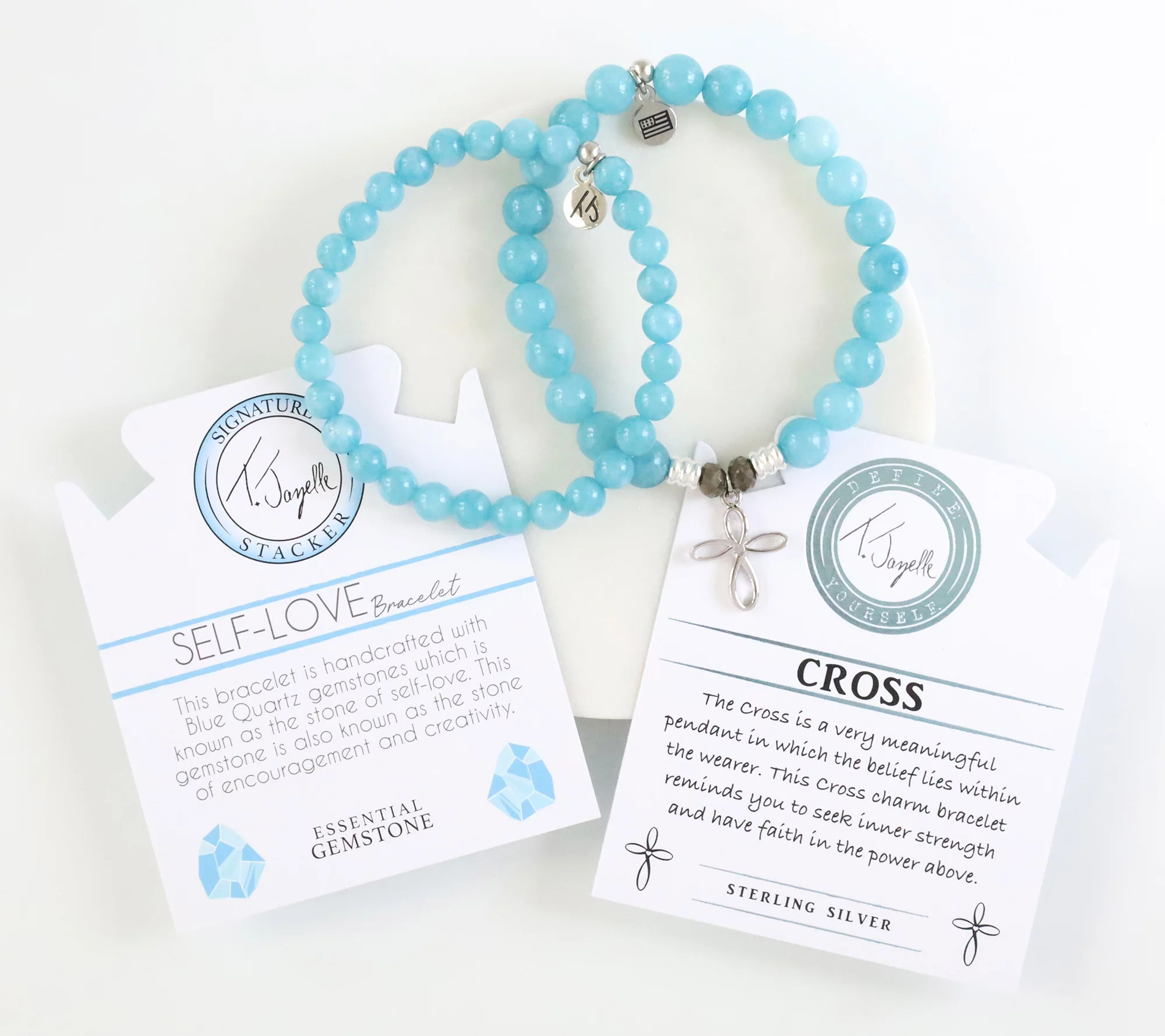 T. Jazelle Gemstone Beaded Charm Bracelet & Stacker Set, Sterling Silver | QVC