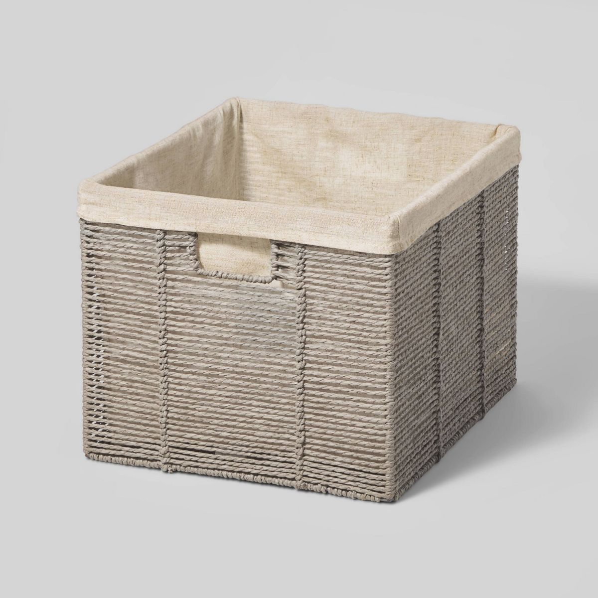 14.75" x 13" x 11" Large Lined Woven Milk Crate Gray - Brightroom™ | Target