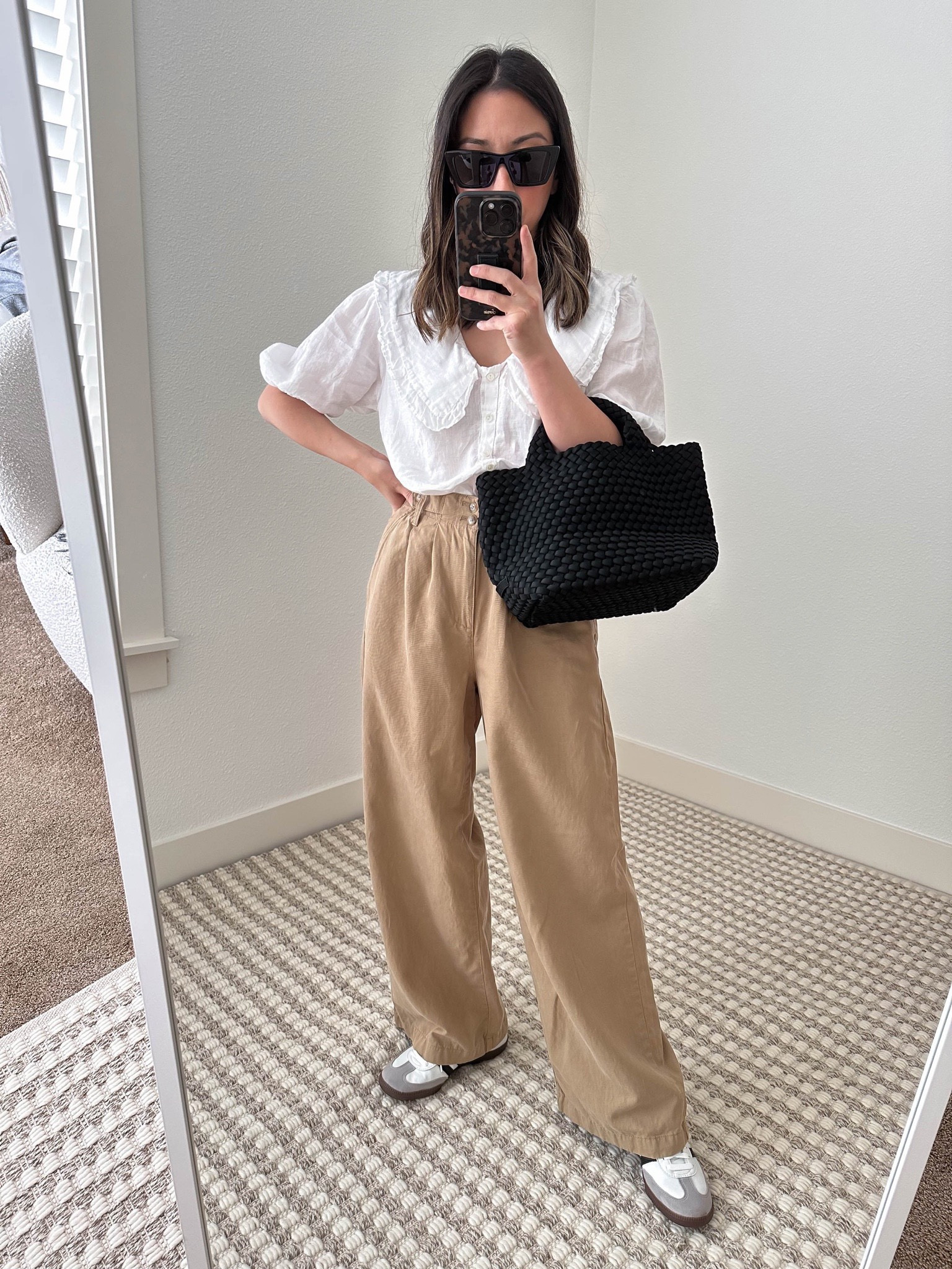 Madewell Harlow wide-leg pant in petite sizes. On sale! These still run slightly long after a wash and dry but trying to make them work. The color is SO good! Super soft and comfortable. 

Top - Velvet xs (old)
Pants - Madewell petite 00
Sneakers - Adidas Samba 4.5 men’s
Bag - Naghedi mini 
Sunglasses - YSL Mica 

Petite Style, Neutral outfit, capsule wardrobe, minimal style, street style outfits, Affordable fashion, Spring fashion, Spring outfit, Madewell sale, vacation outfit. 

#LTKshoecrush #LTKsalealert #LTKitbag