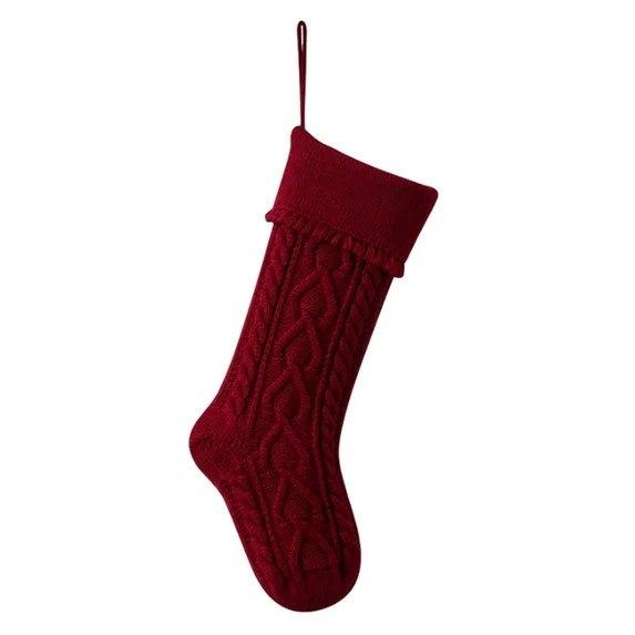 Clearance!18 Inches Christmas Stockings, Large Size Cable Knitted Xmas Stocking for Kids, Firepla... | Walmart (US)