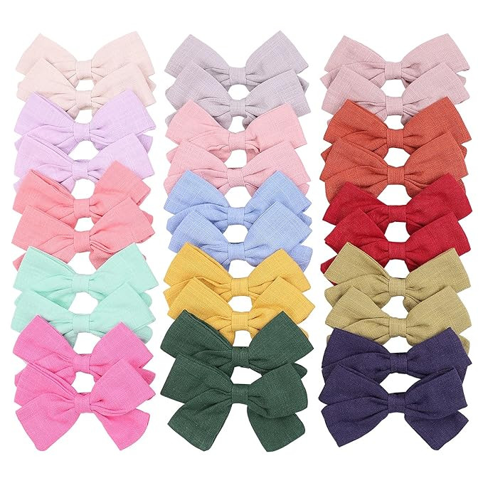 30PCS Baby Girls Hair Bows Clips Linen Hair Barrettes Boutique Hair Accessories for Kids Toddlers... | Amazon (US)
