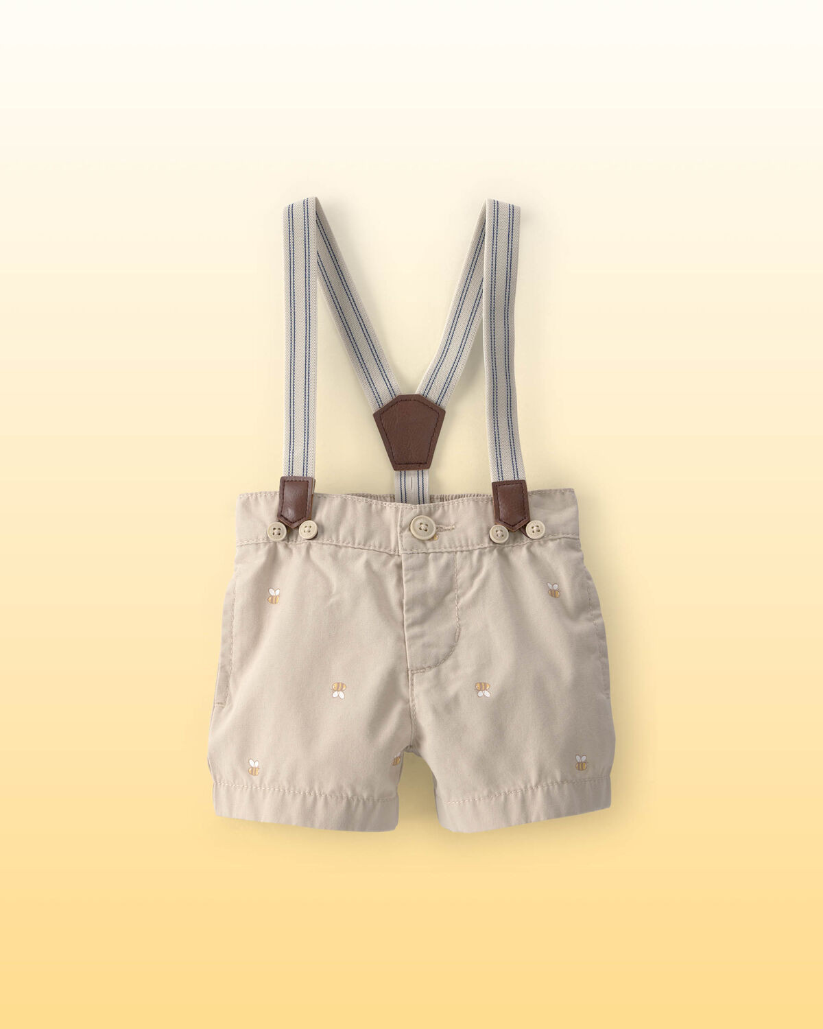 Khaki - Baby Boy Disney© Winnie the Pooh Honey Bee Suspender Shorts - Khaki, Selected | Carter's Inc