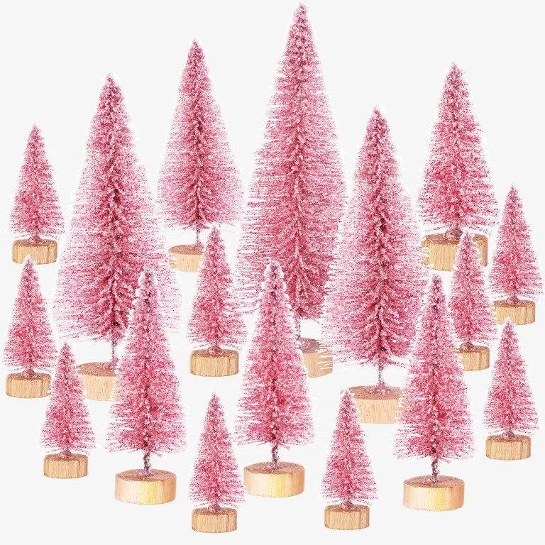SYOSOF 42 Pcs Christmas Tree DIY Bottle Brush Trees Plastic Sisal Trees | Walmart (US)